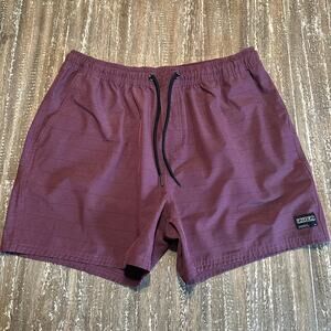 Ezekiel Drawstring Shorts Polyester Spandex Red Crimson Maroon Men’s Size 34